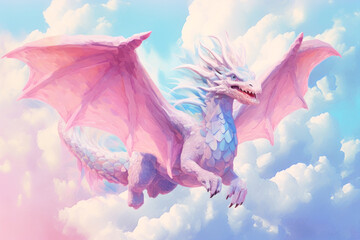 Soar high with this majestic, iridescent dragon