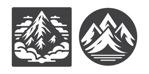 mountains Vector illustration. set of mountains logo, set of mountains silhouette