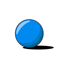blue glass sphere. blue ball isolated on white background.