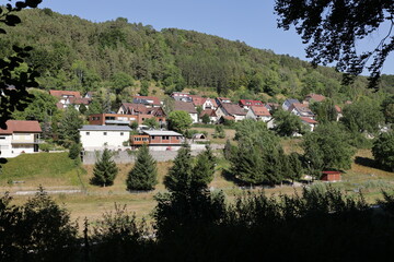 Blick auf die Naturlandschaft der Stadt Horb am Neckar im Schwarzwald