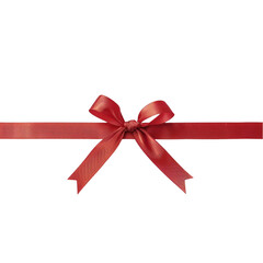 Red gift ribbon bow on white background. With clipping path.