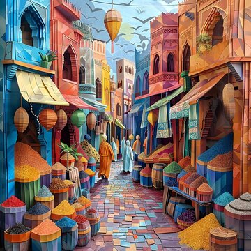 Origami Marrakech Vibrant Souks Scene

