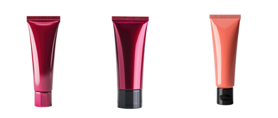 Plastic cosmetic tube for cream or gel mockup, transparent background