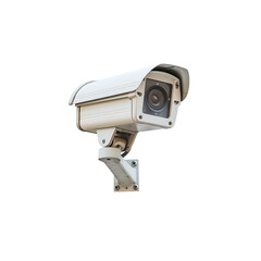 The surveillance camera is isolated on a white background. With clipping path.