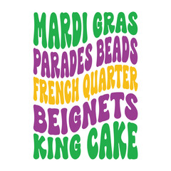 Fototapeta premium Mardi Gras Parades Beads French Quarter Beignets King Cake