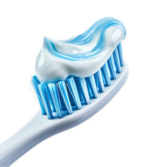 Toothpaste on the toothbrush. Closeup. Isolated on a white. With clipping path.