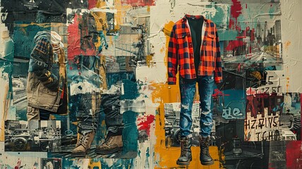 Fototapeta premium '90s Grunge Fashion Revolution Collage