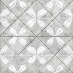 Abstract gray colored traditional motif tiles wallpaper floor texture background
