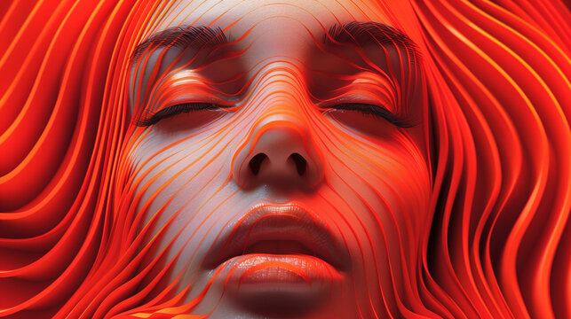 Nowoczesny, stylowy, artystyczny plakat z twarzą kobiety