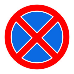 No stopping road sign icon