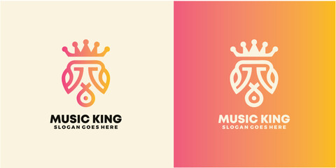 King Music Logo Template Design Vector.