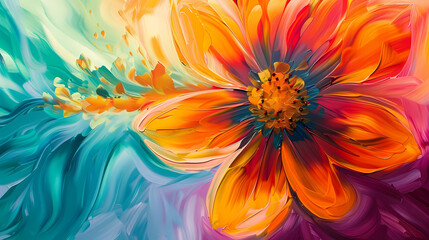 Vibrant Flower With Swirling Colors
