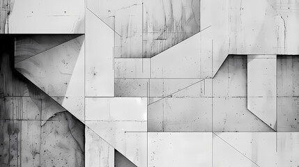 Abstract Geometric Patterns on Concrete Wall