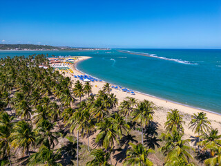 Aerial photo of Praia Do Gunga in Alagoas Northeast of Brazil