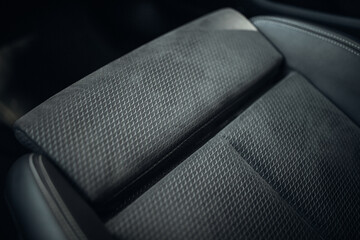 Modern car fabric seats close up