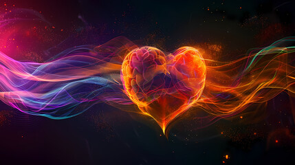 Colorful Abstract Heart-Shaped Light Art