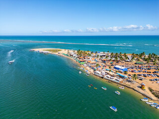 Aerial photo of Praia Do Gunga in Alagoas Northeast of Brazil