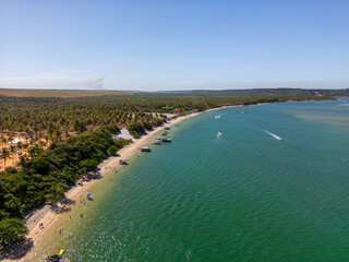 Aerial photo of Praia Do Gunga in Alagoas Northeast of Brazil