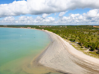 Fototapeta na wymiar Aerial photo of Praia De Ipioca in Alagoas Northeast Brazil