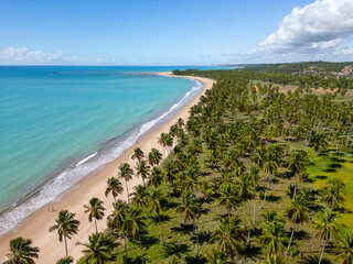 Aerial photo of Praia De Ipioca in Alagoas Northeast Brazil
