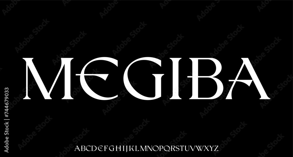 Sticker MEGIBA  the luxury and elegant font glamour style	
