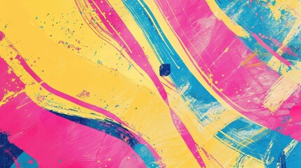 Fototapeta premium abstract background texture modern design, bright poster, banner yellow background, pink and blue stripes and shapes
