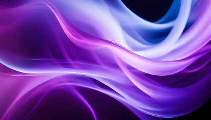 Digital abstract artwork, abstract puffs of smoke with shades of purple and blue, 3D effect,