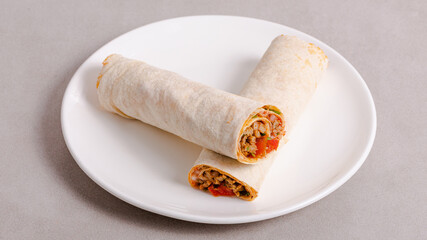 Durum kebab top view