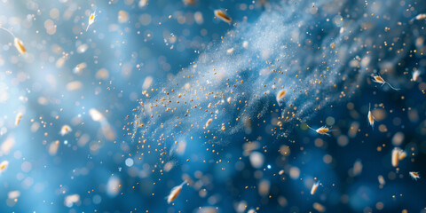 Nahaufnahme von Pollen in der Luft