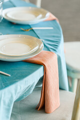 plates and glasses on the table