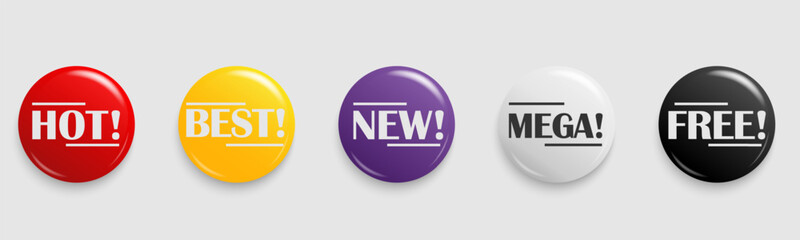 Promotions are colorful round speech bubble shape. discount promo sticker set. Text on label, Sign for advertising, banners, template and decorate. Vector illustrations isolated on white background.