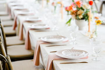 table set for a wedding reception