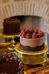 chocolate cake with strawberries