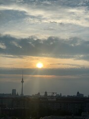 sunset over the city