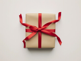 Elegant Gift with Red Ribbon