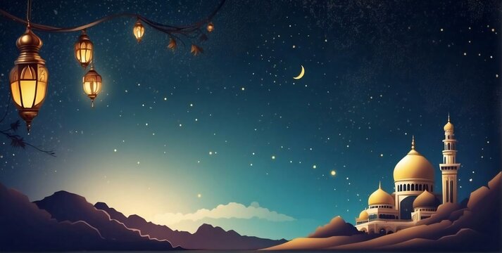 realistic background for islamic new year celebration