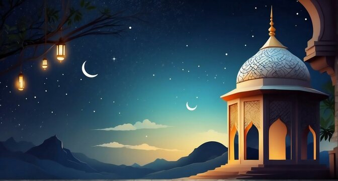 realistic background for islamic new year celebration