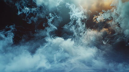 Mystical Sunlight Filtering Through Ethereal Smoke Background