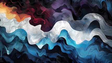 Colorful Abstract Wavy Artwork Background