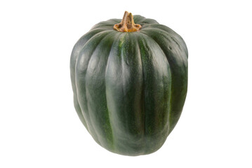 green pumpkin with broken stem, cut out
