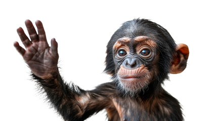Chimpanzee Raising Hand Up