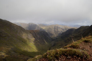 Glencoe on the trail to the Lost Valley,scottish highlands