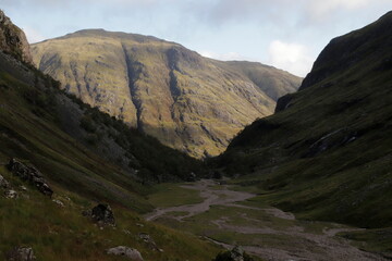 Glencoe on the trail to the Lost Valley,scottish highlands