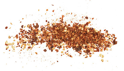 pile of ground red chili pepper paprika, graphic element isolated on a transparent background