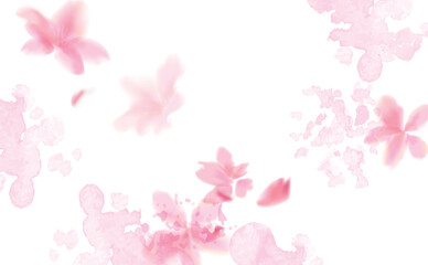 桜の水彩画　ふわふわ優しい手描き風イラスト