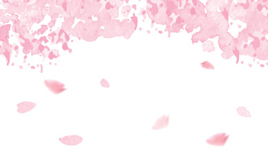 桜の水彩画　ふわふわ優しい手描き風イラスト