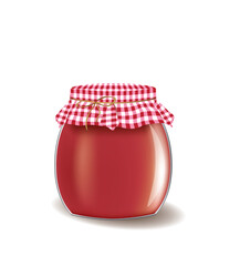 Red jam jar, vector illustration