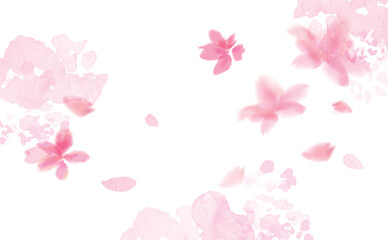 桜の水彩画　ふわふわ優しい手描き風イラスト