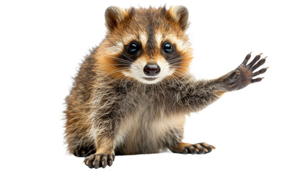 Small Raccoon Standing on Hind Legs