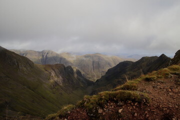 Glencoe on the trail to the Lost Valley,scottish highlands